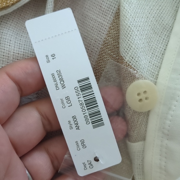 NWT! J crew High tie waist wide leg linen pants. Size 16. - Picture 8 of 9